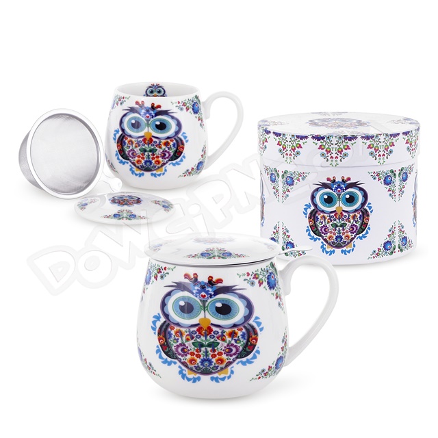 Kubek baryłka z zaparzaczem 430 ml - SOWA ETNO