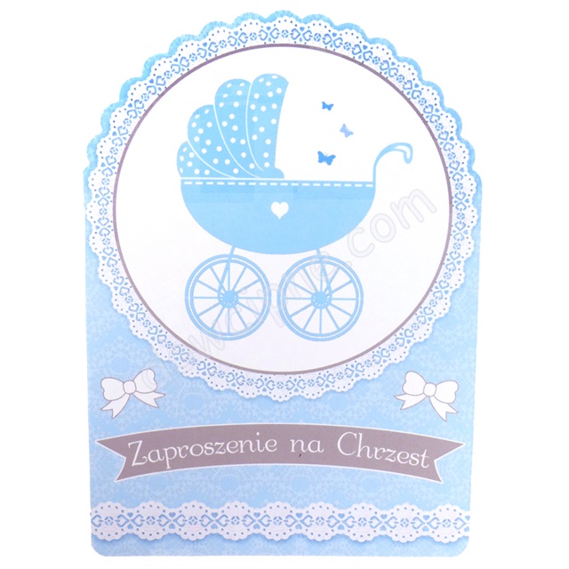 Zaproszenie (10 szt.) ZS1009 - Chrzest (błękit)