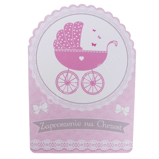Zaproszenie (10 szt.) ZS1010 - Chrzest (róż)