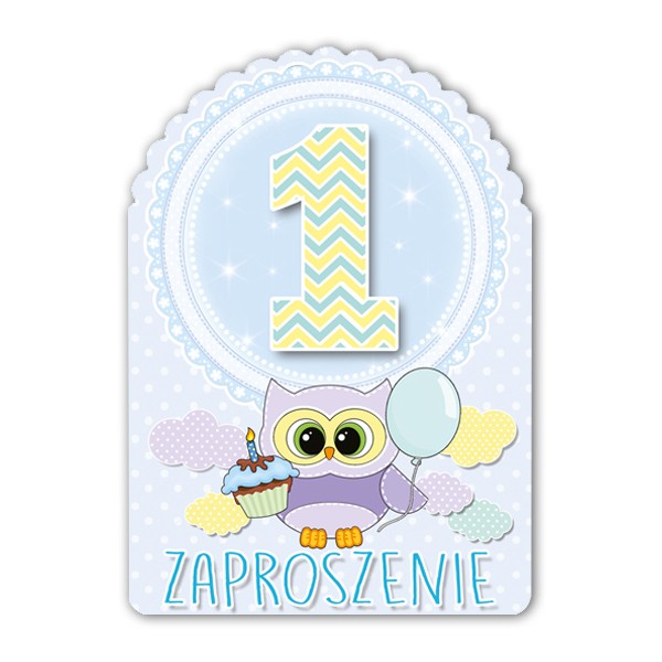 Zaproszenie (10 szt.) ZS1013 - 1 roczek (błękit)