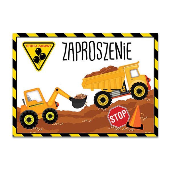 Zaproszenie (10 szt.) ZX6817 - Urodziny (Mały Budowniczy)