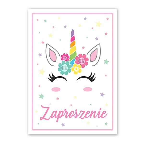 Zaproszenie (10 szt.) ZX6818 - Urodziny (Jednorożec)