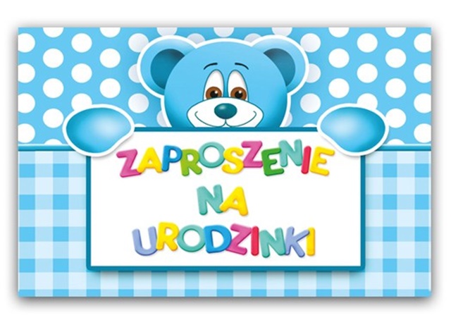 Zaproszenie (10 szt.) ZX6300 - Miś niebieski