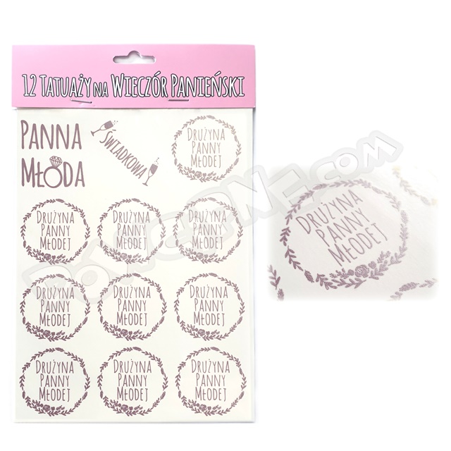 Tatuaż zestaw 12 szt. PR - Wieczór Panieński (rose gold)