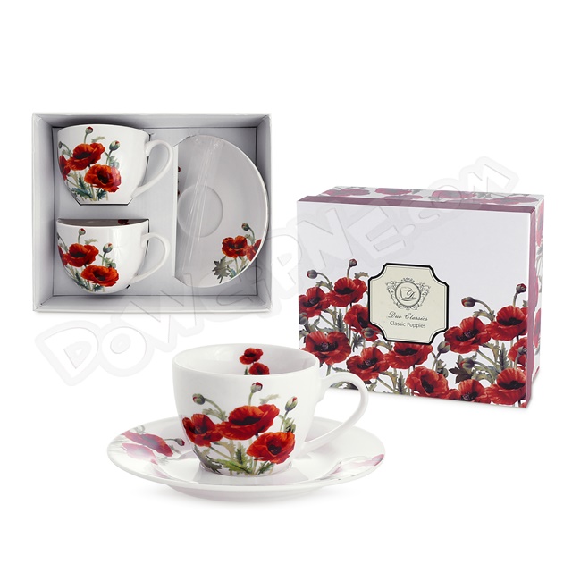 Filiżanka zestaw 2 szt. 280 ml - CLASSIC POPPIES