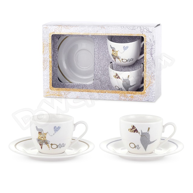 Filiżanka do espresso zestaw 2 szt. ŚLUB ART - On/Ona