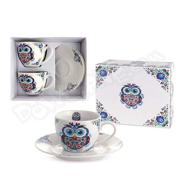 Filiżanka zestaw 2 szt. 280 ml - SOWA ETNO