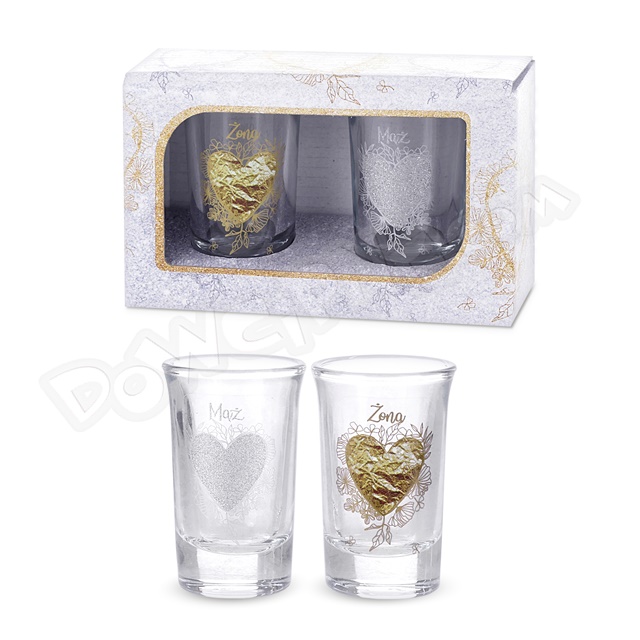 Kieliszek zestaw 2 szt. 35 ml Ślub ART - Serca