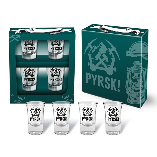 Kieliszek do wódki zestaw 4 szt. BARBÓRKA 001 - PYRSK!