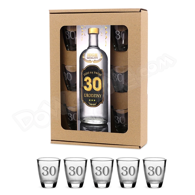 Kieliszek do wódki zestaw 6 szt. - 30 Urodziny dziś są Twoje urodziny
