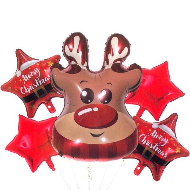 Balon zestaw 5 balonów XMAS RENIFER
