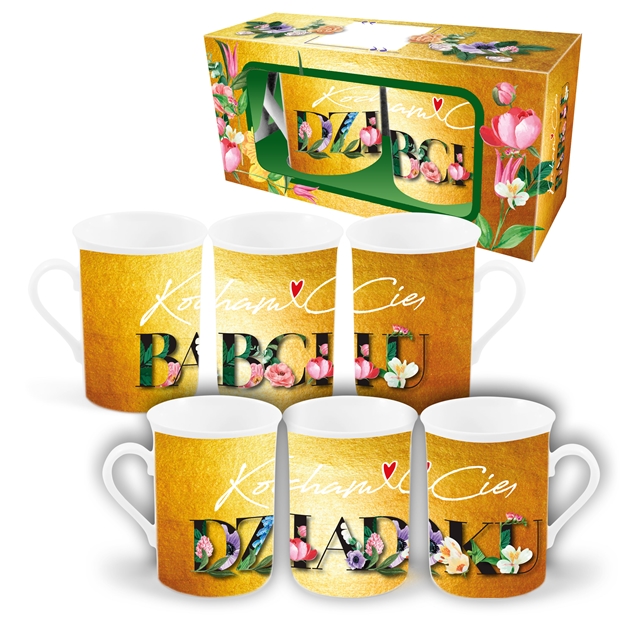 Kubek zestaw 2 szt. 290 ml Babcia/Dziadek - Kocham Cię Babciu/Kocham Cię Dziadku