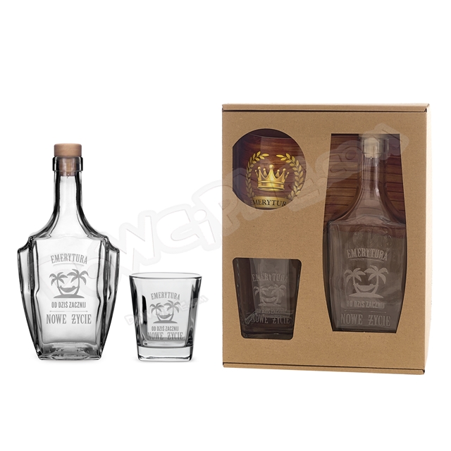Karafka + szklanka do whisky - Emerytura